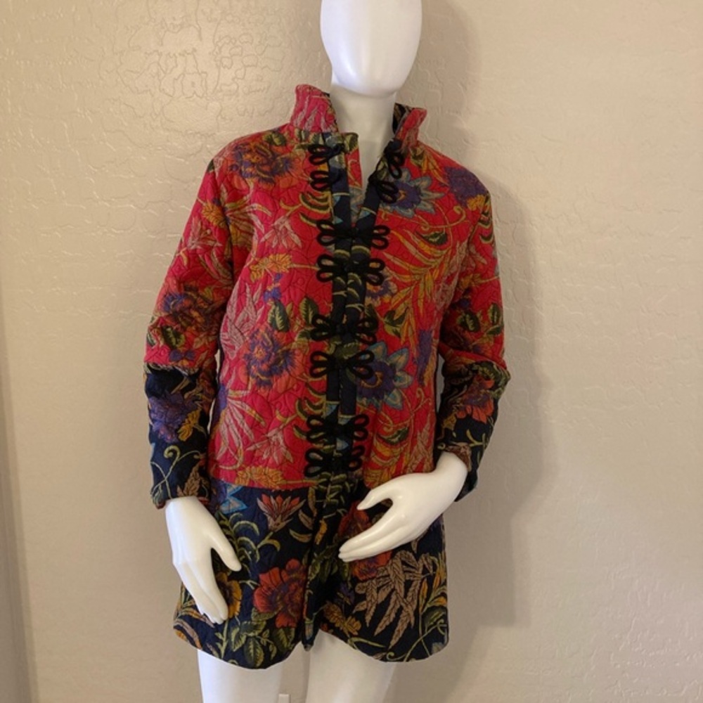 Asian Inspired Quilted Cheongsam Jacket Medium